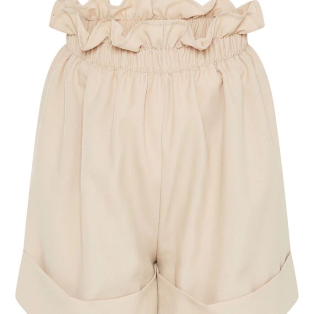 Stone Woven Turn Up Hem Short